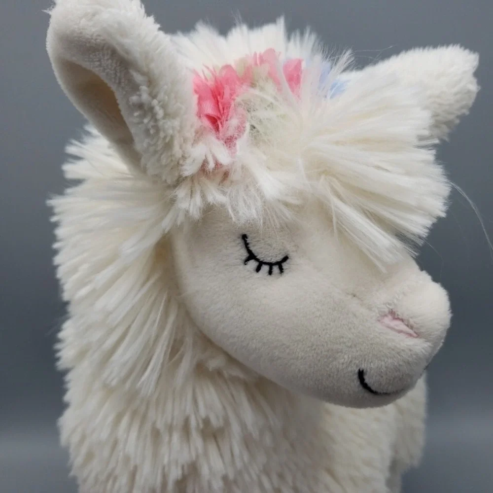 Llama Stuffed Animal Toy Anthropologie Plush Off White 14" Super Soft & Cozy - Picture 7 of 12